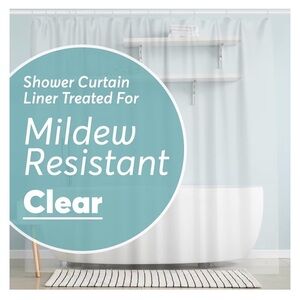 Set of 2 Clear Mildew Resistant Shower Curtain Liner